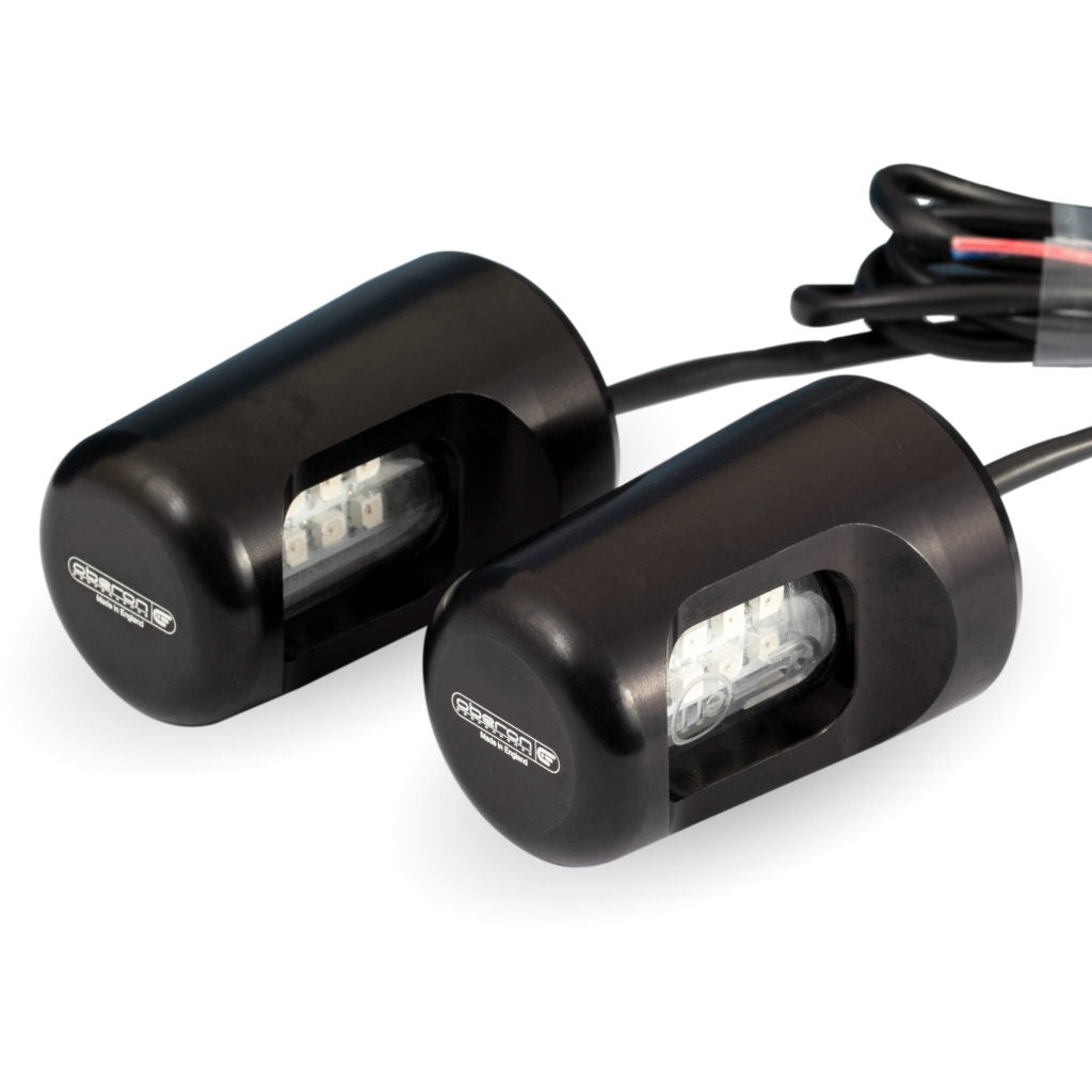 Bar End Motorcycle LED Indicators - DOUBLE SIDED by Oberon Performance